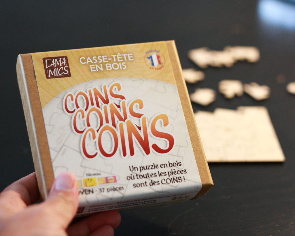 puzzle original en bois "coins coins coins" imaginé conçu fabriqué en france, découpé au laser