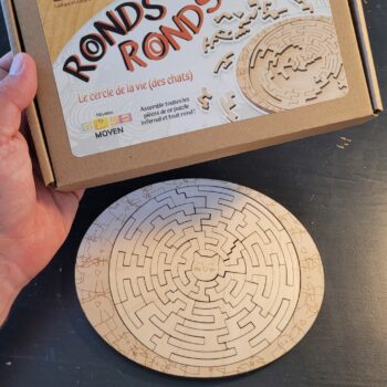 Ronds-ronds - Le grand cercle des chats - puzzle en bois imaginé et fabriqué en France, puzzle concentrique, puzzle en bois Lamamics