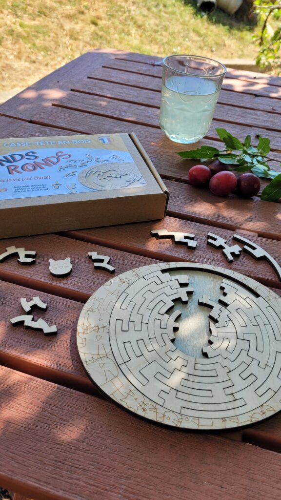 Ronds-ronds - Le grand cercle des chats - puzzle en bois imaginé et fabriqué en France, puzzle concentrique, puzzle en bois