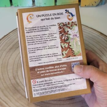 Puzzle d'art, puzzle engagé en bois, pour le vivant. Découpé à la main, découpe unique. Fabriqué en France près de Nantes. Balade oceane, la mer, 200 pièces, puzzle pour méditation, puzzle pour passionnés